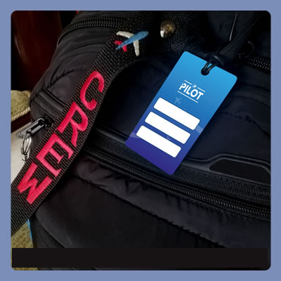 Bag tag para maletín de pilotos o auxiliares de vuelo, etiquetas para equipaje tripulante de cabina