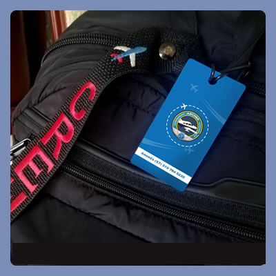 Bag tag en acrílico y PVC para maletín de pilotos o auxiliares de vuelo, etiquetas para equipaje tripulante de cabina