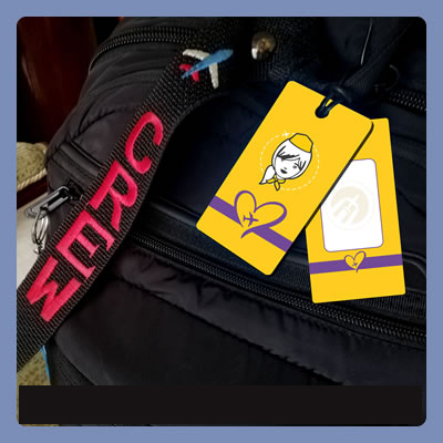 Bag tag en acrílico y PVC para maletín de pilotos o auxiliares de vuelo, etiquetas para equipaje tripulante de cabina