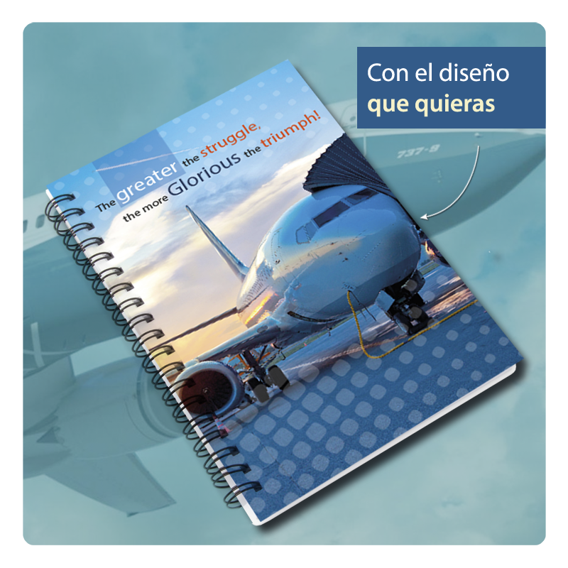 Cuaderno con carátula de Boeing 737, B737