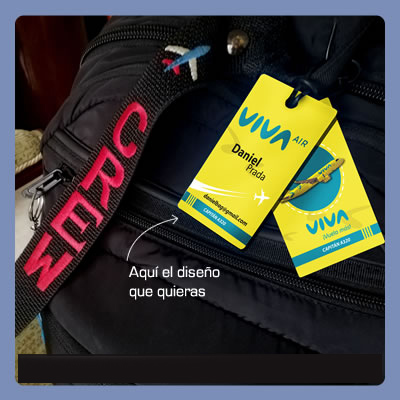 Bag tag para maletín de pilotos o auxiliares de vuelo, etiquetas para equipaje tripulante de cabina