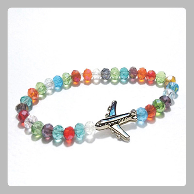 Pulsera en murano con dije de avión