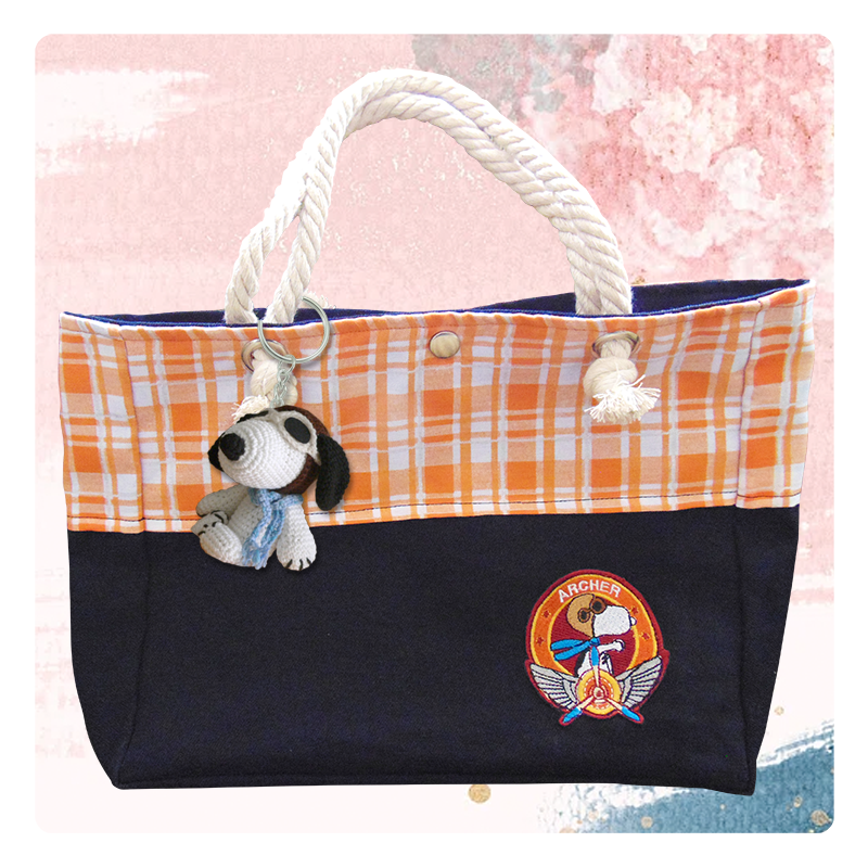 Bolso para mujer hecho a mano snoopy aviador con avión personalizado en tienda aeronáutica Archer