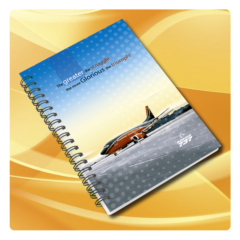 Cuaderno con carátula de Boeing 737, B737