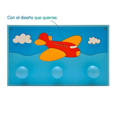 Perchero para niños con forma de avión