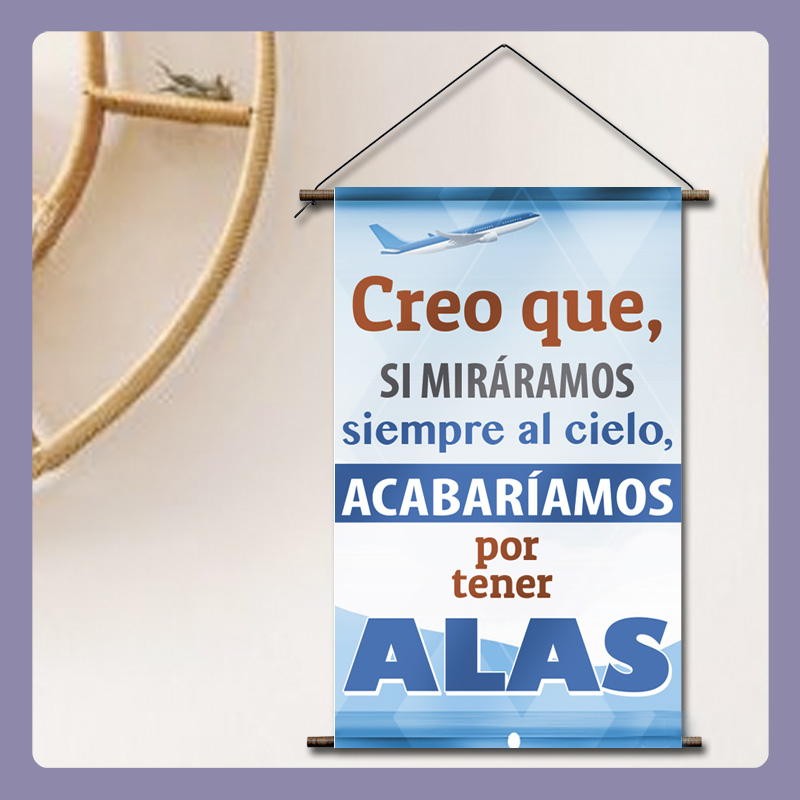 afiches, pendones, posters, carteles, retablos con frases lindas y temática de aviación, aviones, helicópteros, aeronaves