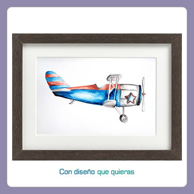 Pintura de avión original
 en acuarela