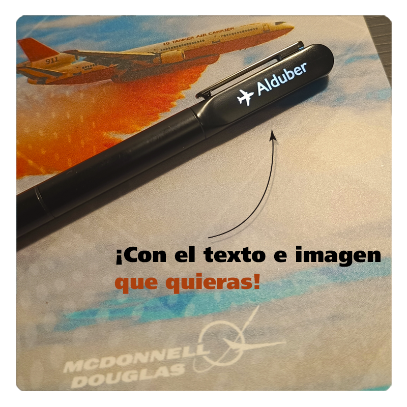 Esferos, bolígrafos, plumas con diseños de aviación 
