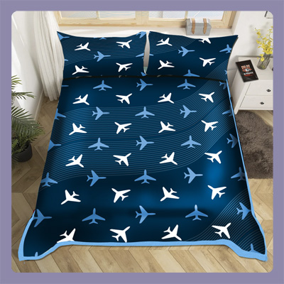 Cubrelechos acolchados, duvets, plumones, almohadas, cojines con 
estampado de aviones y diseños de aviación