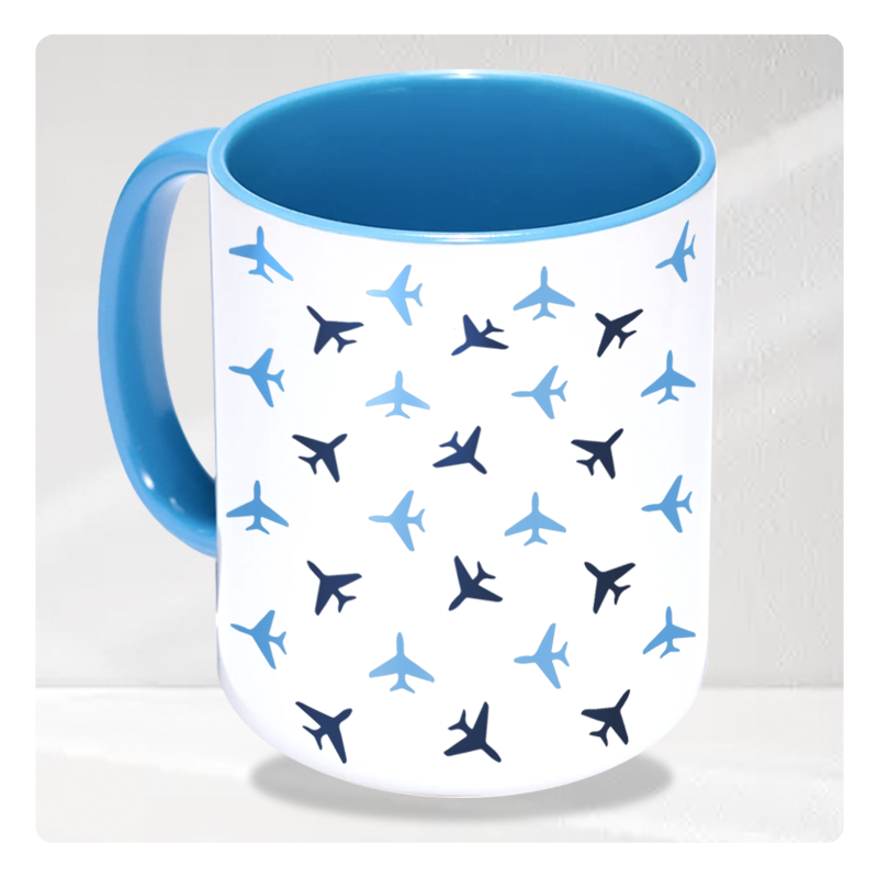 Mugs, pocillos, tazas con motivos de aviones y helicópteros. Regalos con temática de aviación