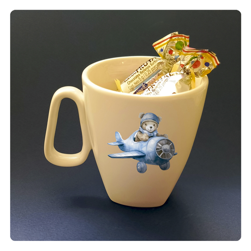 Pocillo, taza, mug osito aviador piloto. pocillo personalizado para amantes de la aviación con con mensajes para pilotos o estudiantes, Mugs, pocillos, tazas con motivos de aviones y helicópteros. Regalos con temática de aviación
