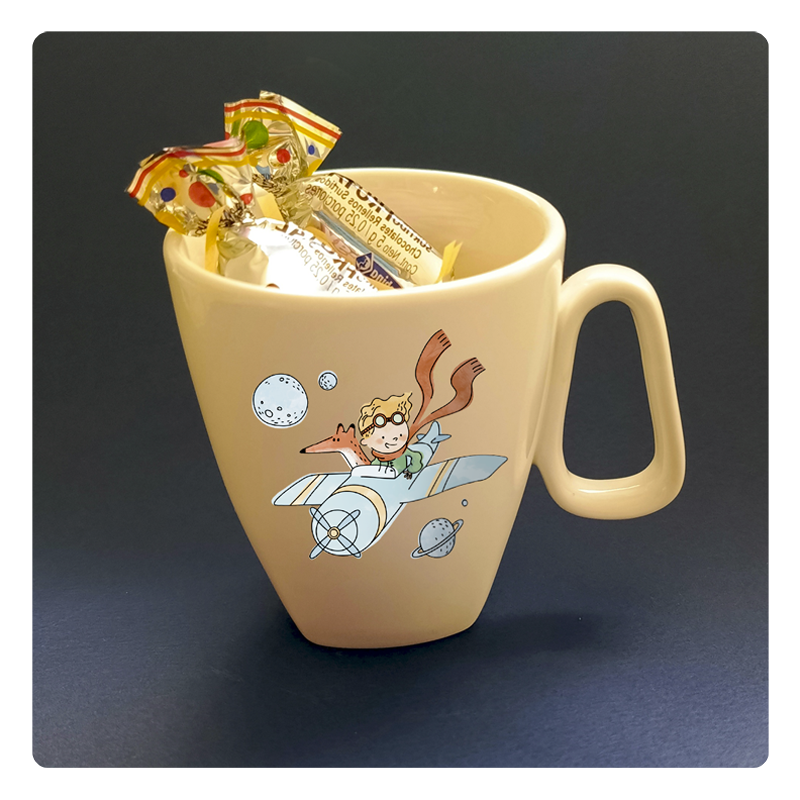 Pocillo El Principito piloto. pocillo personalizado para amantes de la aviación con con mensajes para pilotos o estudiantes, Mugs, pocillos, tazas con motivos de aviones y helicópteros. Regalos con temática de aviación