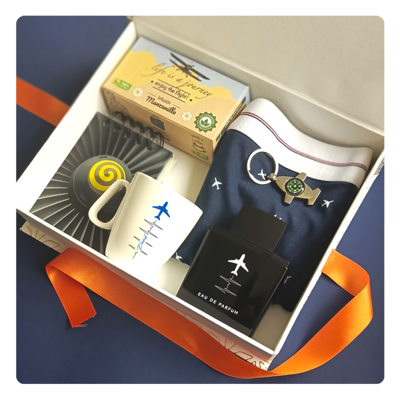 Regalos especiales para pilotos, estudiantes y aficionados amantes de la aviación. Cajas sorpresa personalizadas para amantes de los aviones