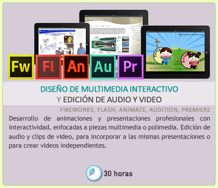Curso de diseño multimedia y presentaciones interactivas con edición de audio y video para diseñadores y no diseñadores