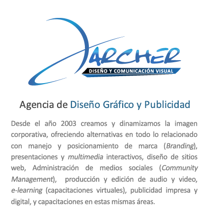 Agencia de Diseño ARCHER - Diseño y Comunicación visual en Bogotá, servicios y capacitaciones en Diseño web, multimedia, polimedia, presentaciones, audio y video, animacione, cursos de Illustrator, Photoshop, Fireworks, Dreamweaver, Flash, Animate, Audition, Premiere, modelado y animación 3D, Cinema 4D